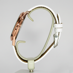 ATOMIC Women's Analog Watch with Love You Heart Design, Rose Gold Case, White Leather Strap, Valentine's Day Gift