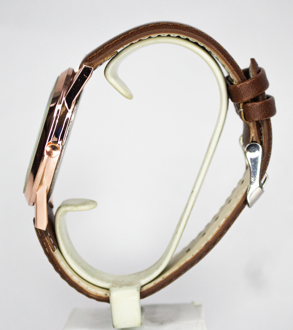 Atomic Premium Bangla / Bengali Number (3) Analog Watch - For Women Premium Quality Rose Gold Watch For Men | Best Quality Leather Strap Watch