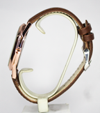 Atomic Premium Bangla / Bengali Number (3) Analog Watch - For Women Premium Quality Rose Gold Watch For Men | Best Quality Leather Strap Watch