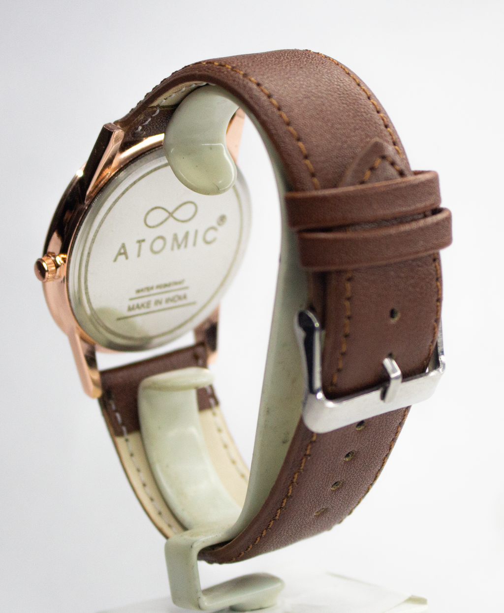 Atomic Premium Bangla / Bengali Number (3) Analog Watch - For Women Premium Quality Rose Gold Watch For Men | Best Quality Leather Strap Watch