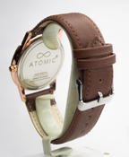 Atomic Premium Bangla / Bengali Number (3) Analog Watch - For Women Premium Quality Rose Gold Watch For Men | Best Quality Leather Strap Watch